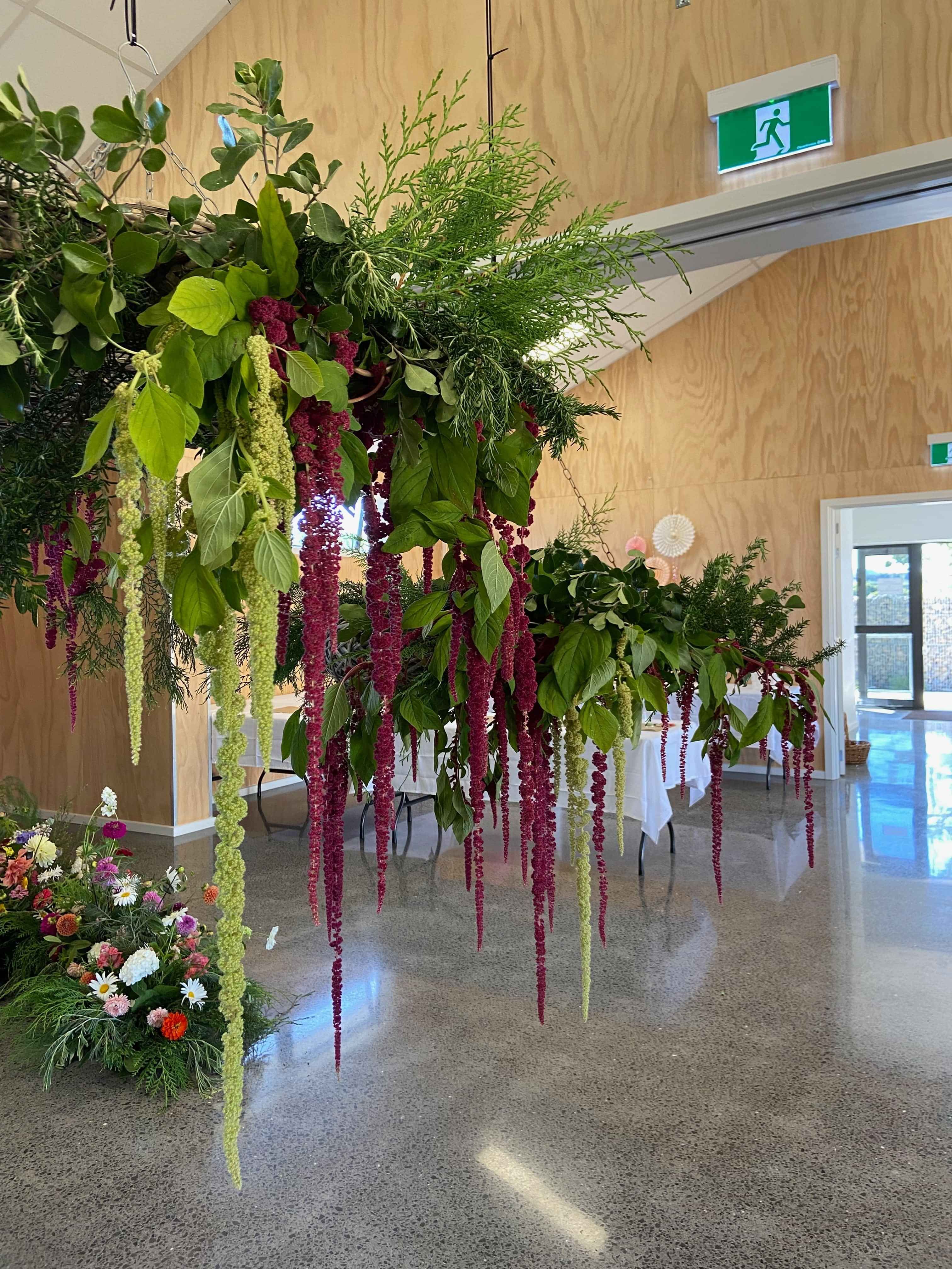 Lush Dreamy flowers and foliage installation designs to create stunning events and occasions by Raglan Florist Wild About Eve