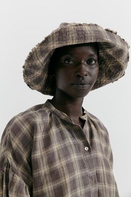Marle Nonna Hat - Aubergine Plaid