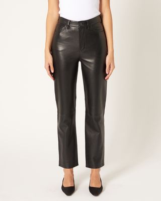 Neuw Nico Straight Leather Pant - Black