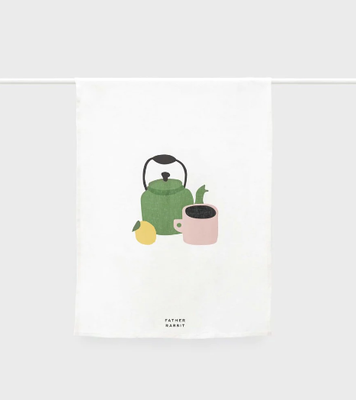 Father Rabbit Tea Towel - Teapot