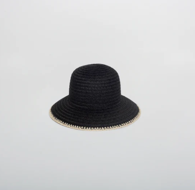 Sophie So Shady Stitch Hat - Black with Ivory