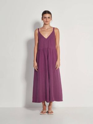 Juliette Hogan Willow Dress - Vintage Linen Purple