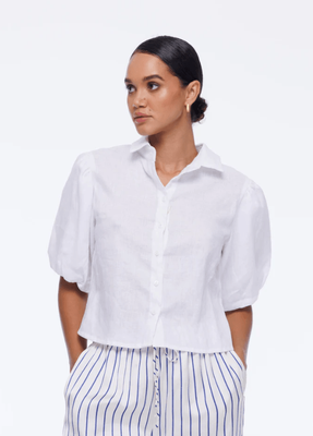 Blak Honeycomb Shirt - White Linen