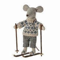 Maileg Winter Mouse with Skis - Dad