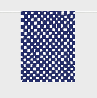 Lettuce Tea Towel - Hand-drawn Checkers