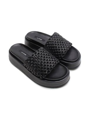 La Tribe Knotted Platform Slide SS24 - Black