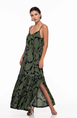 Blak Dallas Maxi Dress - Black/Forest Floral Print