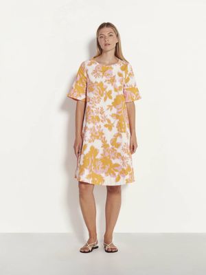 Juliette Hogan Chelsey Tunic (Baroque Floral Cotton) - Pink Grapefruit