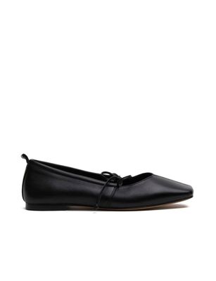 La Tribe Square Toe Flat - Black