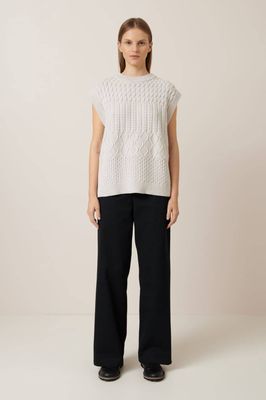 Kowtow Aran Vest -Oat Melange