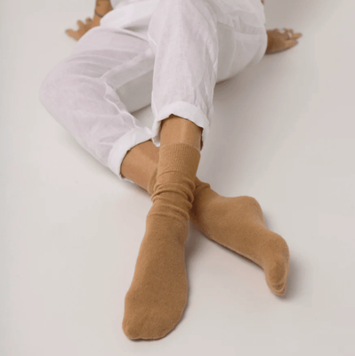 Nooan Possum Merino Hamilton Socks - Beige