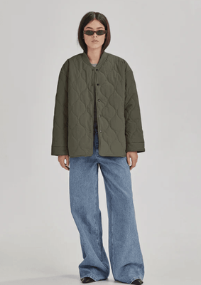 Commoners Quilted Jacket - Olive Grey