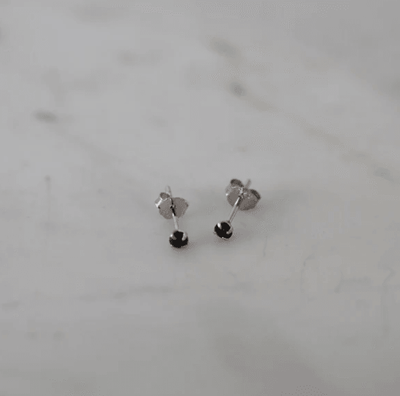 Sophie Mini Rock Studs - Black/Silver