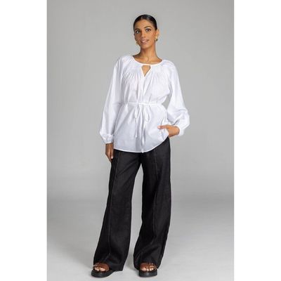 Blak Clark Pant - Black w/ White Topstitching