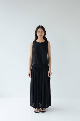 Sophie I&#039;m Ready Skirt - Black Linen