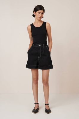 Kowtow Outline Shorts - Black Denim