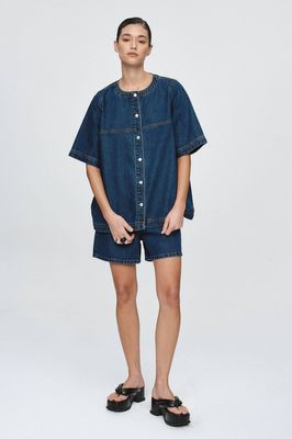 Marle Short Sleeve Seam Shirt - Classic Blue