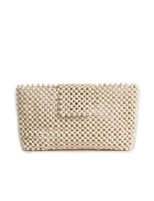 La Tribe Beaded Clutch - Bone