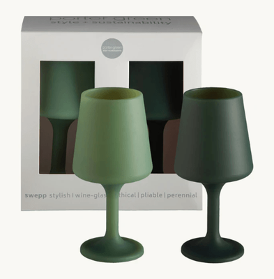 Porter Green Swepp Unbreakable Wine Glasses - Sage & Olive