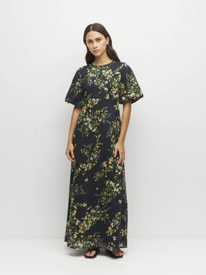 Juliette Hogan Luciana Dress (Dark Garland Cotton) Painted Petals