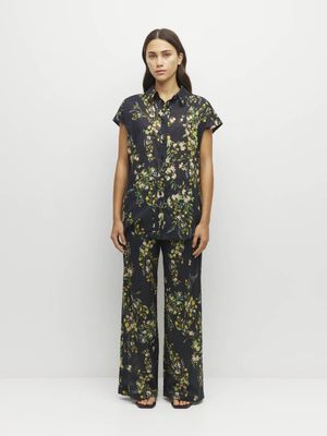 Juliette Hogan Eleanor Shirt (Dark Garland Cotton)  Painted Petals