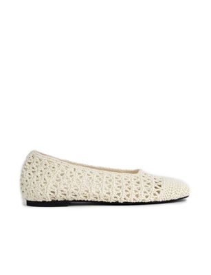 La Tribe Crochet Ballet Flat - Cream