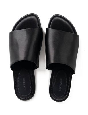 La Tribe Simple Slide - Black Satin