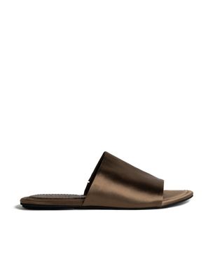 La Tribe Simple Slide - Taupe Satin