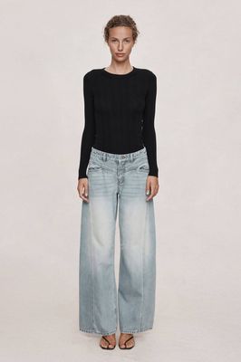 Marle Cross Stitch Jean - Faded Blue