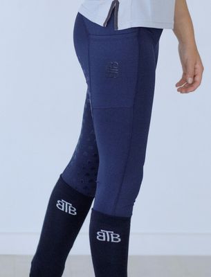 YOUTH SUMMER WEIGHT RIDING TIGHTS - NAVY