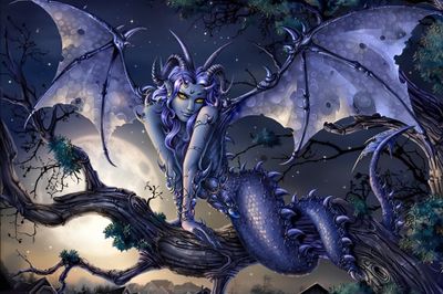 DP5240 - 70x50 Fantasy Female Purple Dragon