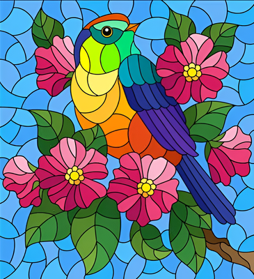 DP5252 - 50x50 Stained Glass Bird
