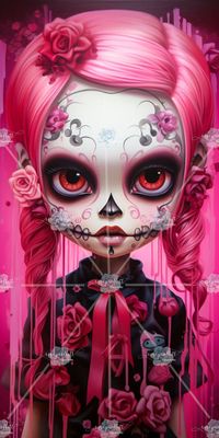 DP9036 - 40x80 The Pink Skull Girl