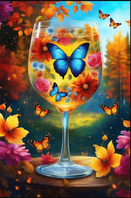 DP4396 - 40x60 Butterflies Wine