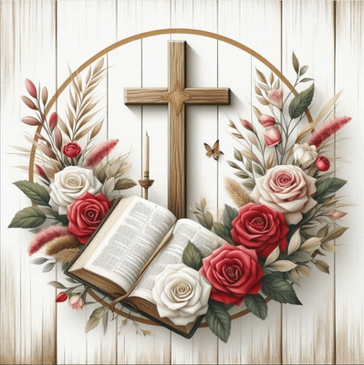 DP6196 - 60x60 Bible &amp; Cross