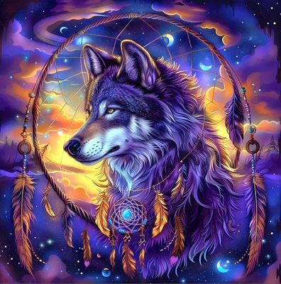 DP5463 - 50x50 Wolf &amp; Dreamcatcher