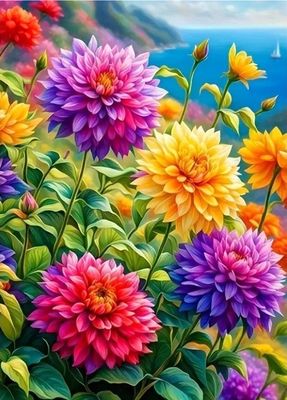 DP4430 - 40x55 Dahlias