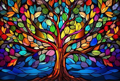 DP4436 - 60x40 Colourful Tree Of Life