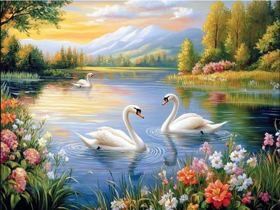 DP5480 - 70x50 Swan Lake