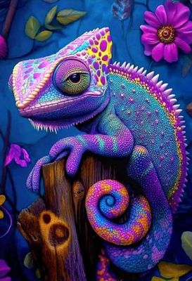 DP4463 - 40x60 Chameleon in Purple [5x ABs + 5x Fairy Dust Beads]
