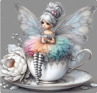 DP5505 - 50x50 Tea Cup Fairy [5x Fairy Dust Beads]