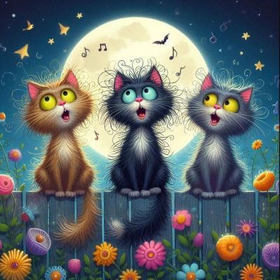 DP5508 - 50x50 Cats Nightly Chorus [5x AB Beads]