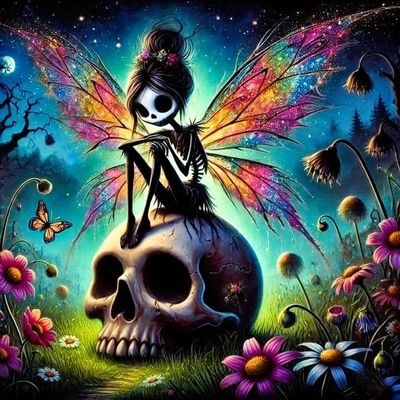 DP6239 - 60x60 Butterfly Skull [5xABs + 4x Fairy Dust Beads]