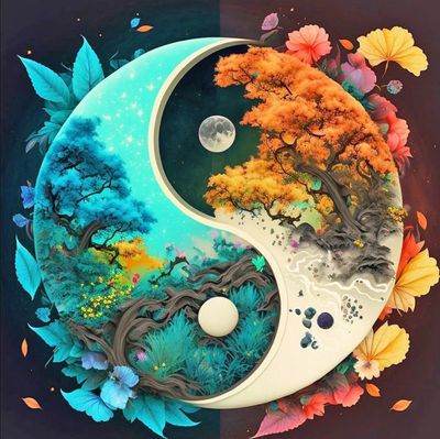 DP6240 - 60x60 Earths Ying Yang [4xAB + 5x Fairy Dust Beads]