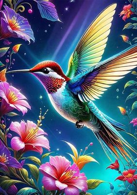 DP4470 - 40x55 Hummingbird [6x AB Beads]