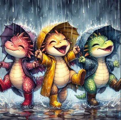 DP5514 - 50x50 Rain Dance Dragons [4x AB, 4x Fairy Dust Beads]