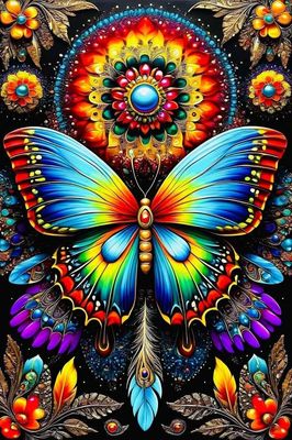 DP4474 - 40x60 Vibrant Butterfly [5x AB Beads]