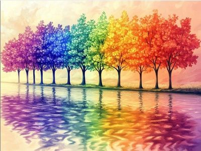 DP4475 - 60x45 Rainbow Trees [6x AB Beads]