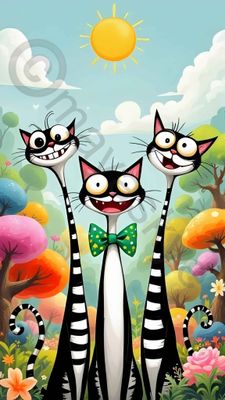 DP9302 - A Trio of Comical Cats