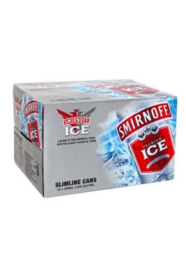 SMIRNOFF ICE RED 12 X 250ML ZERO CANS 5%